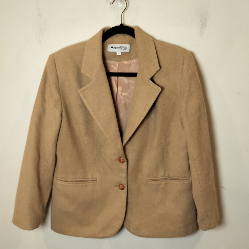 Appleseed's‎ Vtg Camel Hair Suit Jacket Blazer Career Preppy Academia